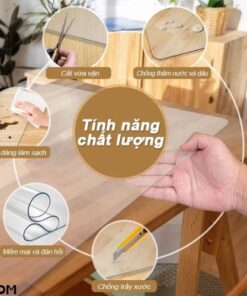 Khăn trải bàn bằng nhựa PVC dẻo không thấm nước